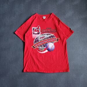 Vintage Cleveland Indians Starter Central Division Red Shirt XL